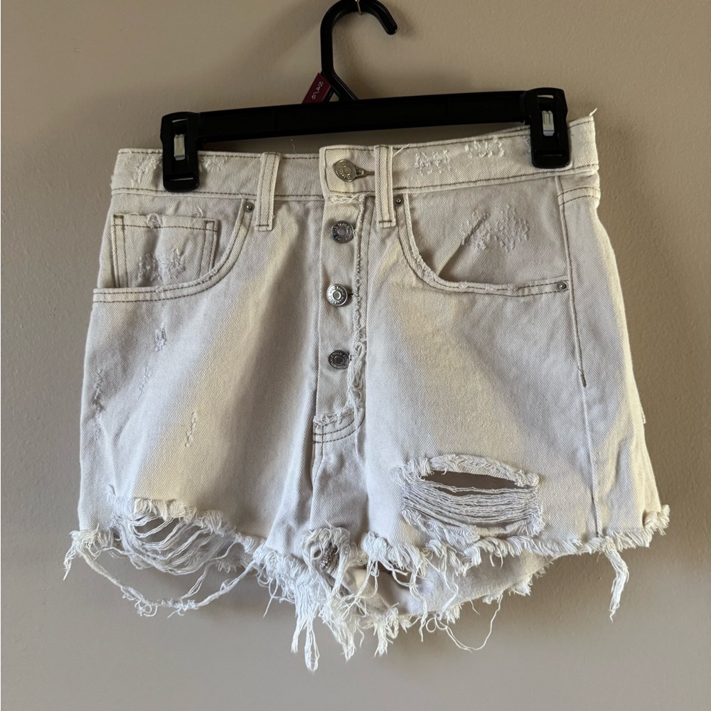 Wild Fable Distressed White Jean Shorts